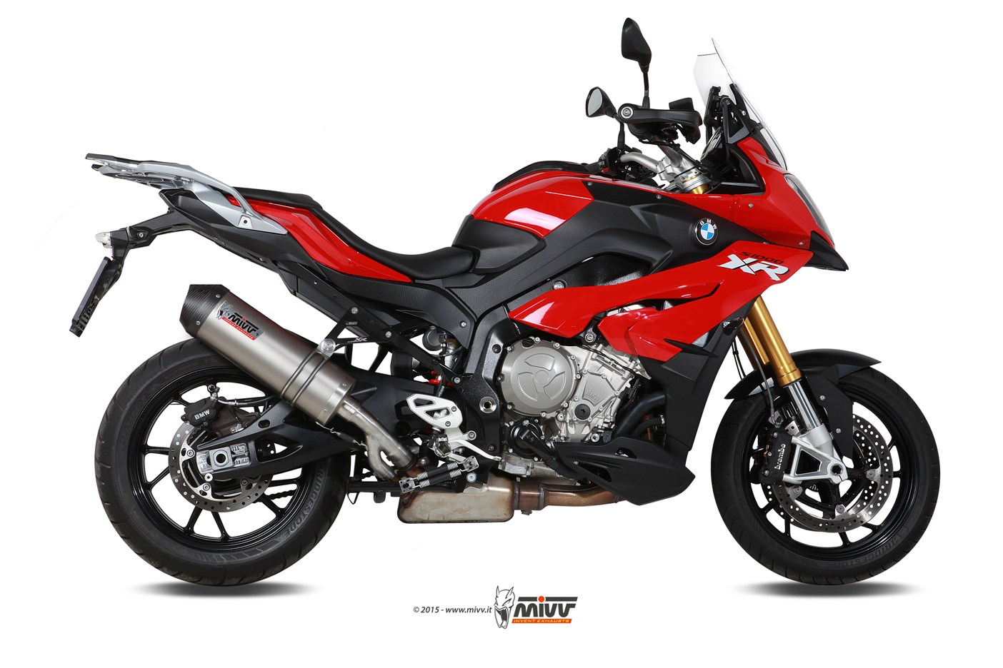 BMW S 1000 XR Exhaust Mivv Oval Titanium with carbon cap B.027.LNC - Mivv
