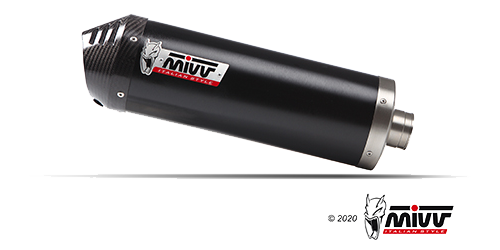 Mivv OVAL Black INOX NERO CON COPPA CARBONIO per KYMCO XCITING 400i 2013 > 2018
